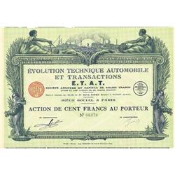 Evolution Technique Automobile Et Transactions E.T.A.T.