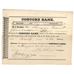 1843, Concord  Bank Stock