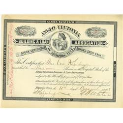 Anglo Teutonia Building & Loan Association Stock