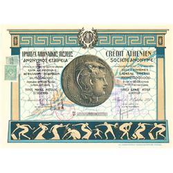 An Attractive Greek  Bank Stock With A Large Coin Vignette