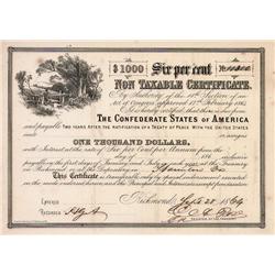 Confederate Non Taxable Certificate - Ball Type 180/366
