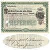 Baltimore & Ohio Southwestern Railway Company Issued To Major General Augustus E. Warren And Signed 