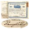 Delaware Rr Co. Stock Issued To And Signed On Attached Stub By Henry Dupont