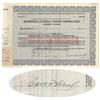 Rochester Central Power Corp. Issued To And Signed On Verso By Carl F. Lomb
