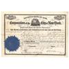 Revenue Bond Of 1860 Corporation Of The City Of New York Signed By Fernando Wood As Mayor