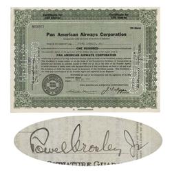 Pan American Airways Corporation Issued To And Signed On Verso By Powel Crosley, Jr