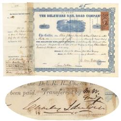 Delaware Rail Road Company Issued To Charles I. Dupont As Guardian Of Henry R. Dupont And Signed By 