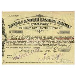 London & North Eastern Railway Company Stock Issued To Victoria Cross Recipient Admiral Sir Martin E