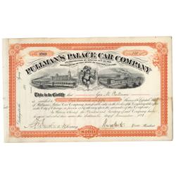 Pullman’s Palace Car Company Issued To George M. Pullman And Signed By Horace Porter As Vice Preside