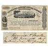 Image 1 : A Cincinnati Railway Tunnel Company Stock Certificate Issued To And Signed On  Verso By John C. Frem