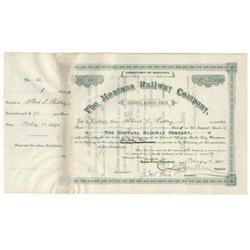 Montana Railway Co. Stock Signed By C.S. Mellen As President