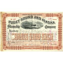 Puget Sound And Alaska Steamship Company Stock Issued To Frederick Billings