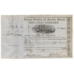 Michigan Southern And Northern Indiana Rail-road Company - Signed By Henry Keep As Treasurer
