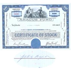 Abacus Fund - Issued To And Signed By John Sterling Rockefeller