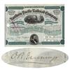Image 1 : Stock Certificate Issued To And Signed By Oliver Burr Jennings With Attached Stub Detailing $70,000 