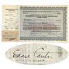 Image 1 : Rochester Central Power Corporation Stock Signed By Silent Film Star Eddie Cantor