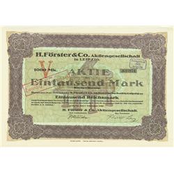 H. Forster & Co. Aktiengesellschaft In Leipzig
