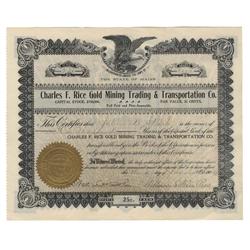 Charles F. Rice Gold Mining, Trading & Transportation Co.