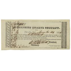 An Extremely Early California Gold Mining Stock Certificate