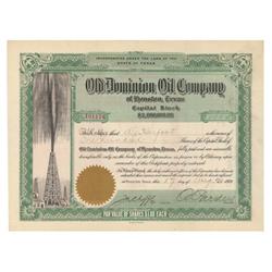 Old Dominion Oil Company Of Houston, Texas