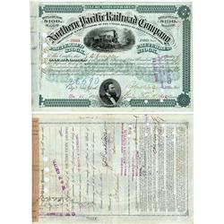 Northern Pacific Railroad Stock Issued To And Signed On Verso By John D. Rockefeller