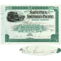 Saint Paul And Northern Pacific Signed By Daniel S. Lamont As President