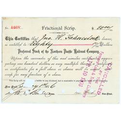 Northern Pacific RR Co. Fractional Scrip