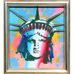 Peter Max, Liberty Head, Acrylic Painting
