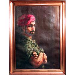 William Weintraub, Israeli Paratrooper, Oil Painting