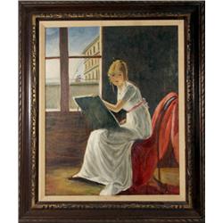 Georgette Silver, Girl by the Window, Oil Painting