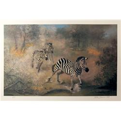 Peter Darro, Zebras, Lithograph