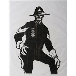 Bruce Carter, Paul Weiner, Christian Hero, Woodcut