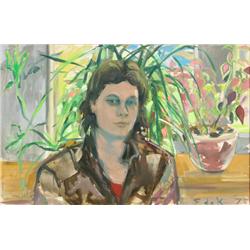 Elaine de Kooning, Portrait of a Woman, Oil Painting