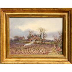 Henry Stannard, Burning the Weeds, Watercolor