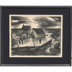 John Lourgan, Gloucester Docks, Lithograph