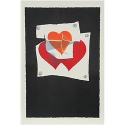 Burhan Cahit Dogançay, Three Hearts, Silkscreen