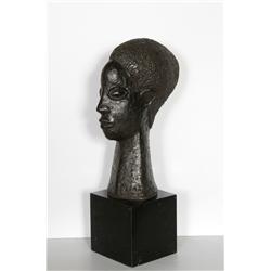 James Denmark, Head of a Woman, Bronze Sculpture