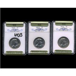 1981P D & S Anthony Dollar Coin Graded GEM Set of 3 (COI-6935)