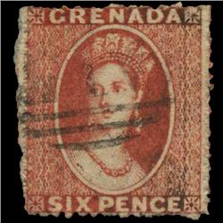 1868 Grenada 6p Postage Stamp Nice (STM-0600)