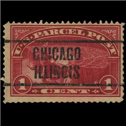 1913 US 1c Parcel Post Stamp Chicago Precancel NICE (STM-0563)