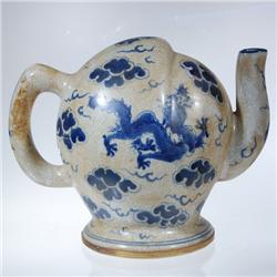Vintage Chinese Topless Teapot Blue & White (ANT-005)