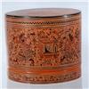 Image 1 : Burmese Red Laquerware Food Container (CLB-038)
