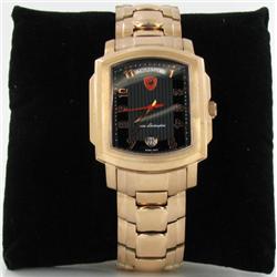 New Lamborghini Swiss Movement Art Deco Tank Style18k/SS Watch Retail $2795 (WAT-145)