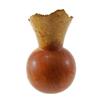 Image 3 : Hand Carved Afzelia Burl Wood Vase  (DEC-163)
