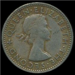1955 New Zealand Shilling Elizabeth XH Rare (COI-6979)
