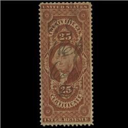 1862 US 25c Documentary Revenue Stamp NICE (STM-0556)