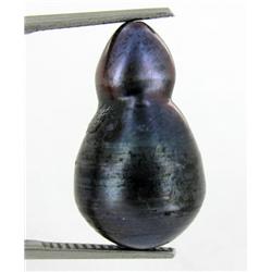 16.25ct South Sea Saltwater Baroque Pearl Iridescent Black/Purple RARE 20mm (JEW-1874)