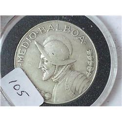 1966 Panama 1/2 Balboa (Silver)