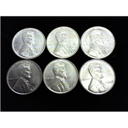 6-1943 Lincoln Steel Cents (UNC)