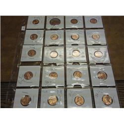 Sheet Of 20 Assorted Lincoln's (UNC)